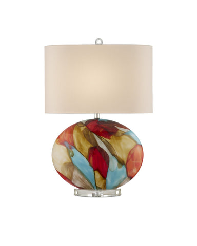 Currey and Company - One Light Table Lamp - Red/Blue/Yellow/Off-White/Clear/Polished Nickel- Union Lighting Luminaires Decor