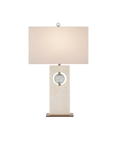 Currey and Company - One Light Table Lamp - Radiant Table Lamp - White/Clear/Antique Brass- Union Lighting Luminaires Decor