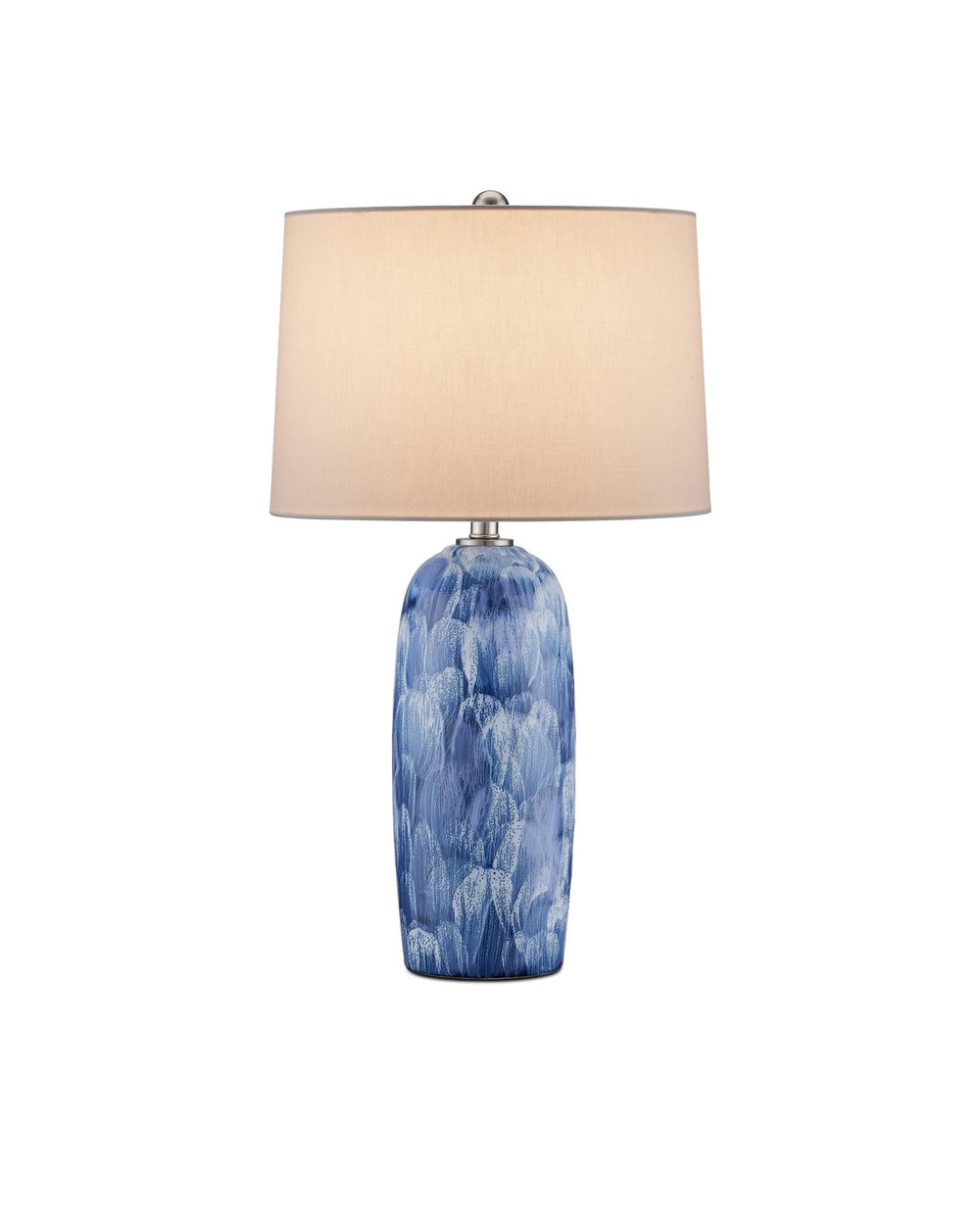 Currey and Company - One Light Table Lamp - Pallas - Blue/White- Union Lighting Luminaires Decor
