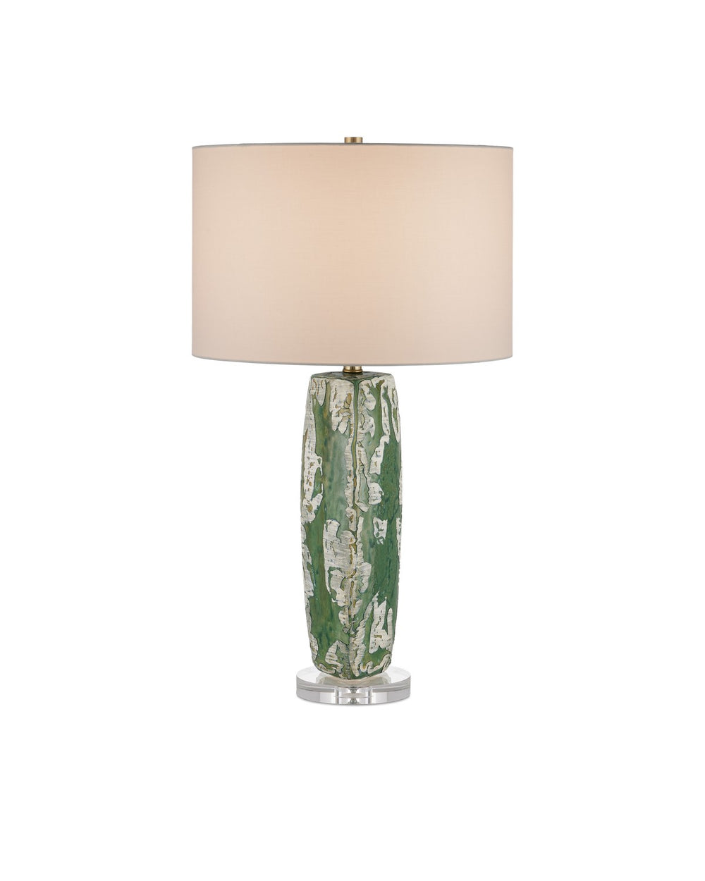 Currey and Company - One Light Table Lamp - Zowan Table Lamp - Matte Green Smoke/Clear- Union Lighting Luminaires Decor
