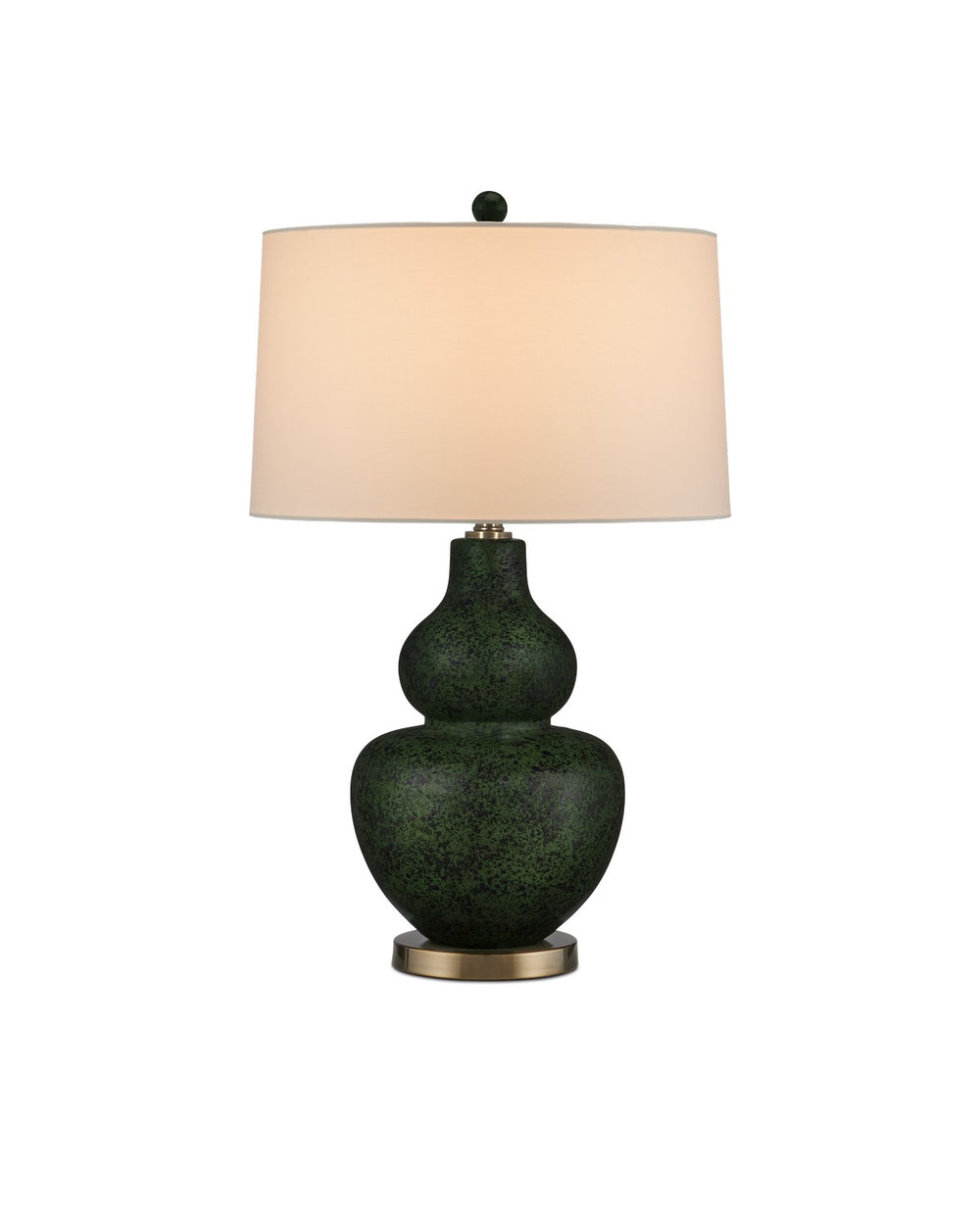 Currey and Company - One Light Table Lamp - Kinnaird - Moss Green/Antique Brass- Union Lighting Luminaires Decor