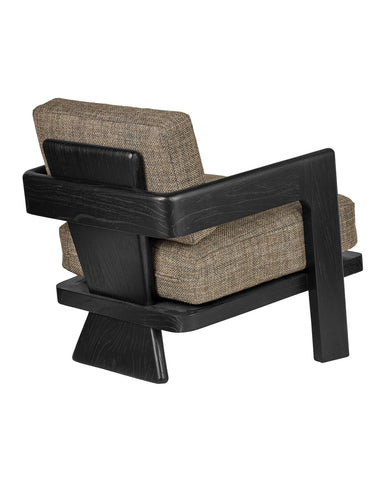 Currey and Company - Chair - Theo Lounge Chair, Rig Otter - Caviar Black- Union Lighting Luminaires Decor