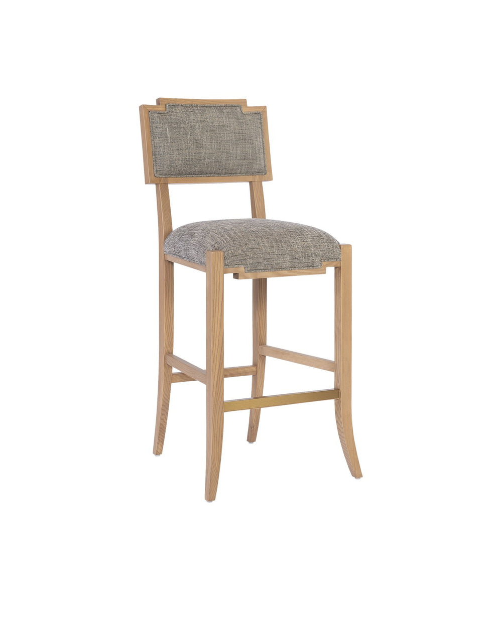 Currey and Company - Bar Stool - Blonde Ash Wood/Brass- Union Lighting Luminaires Decor