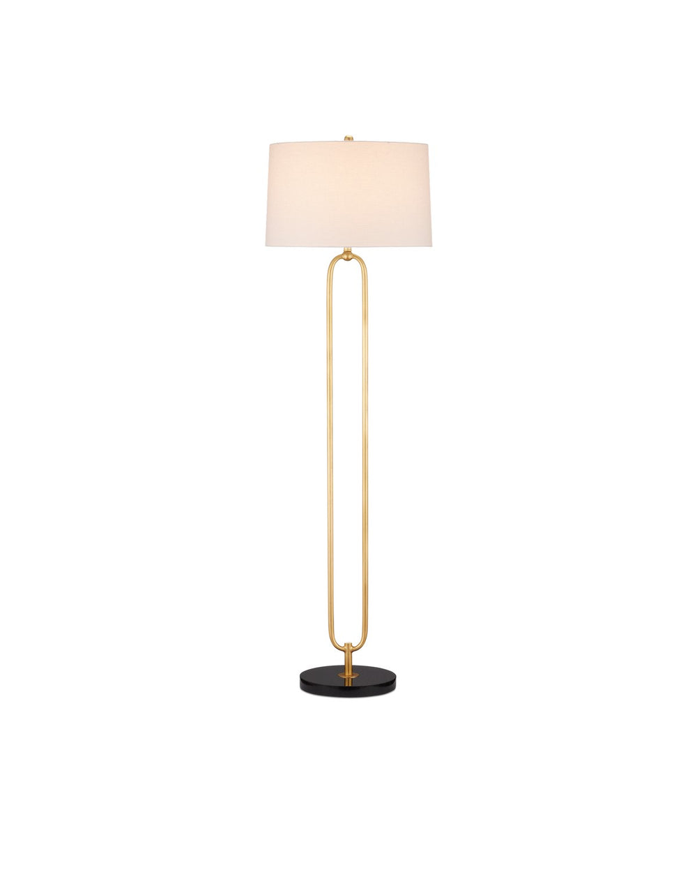Currey and Company - One Light Floor Lamp - Glossary Floor Lamp - Contemporary Gold Leaf/Natural- Union Lighting Luminaires Decor