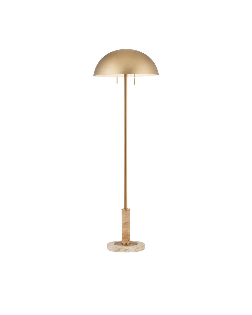 Currey and Company - Two Light Floor Lamp - Miles Collection - Brass/Natural- Union Lighting Luminaires Decor