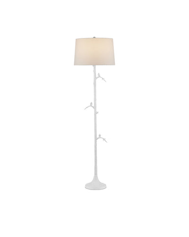 Currey and Company - One Light Floor Lamp - Piaf Collection - Gesso White- Union Lighting Luminaires Decor