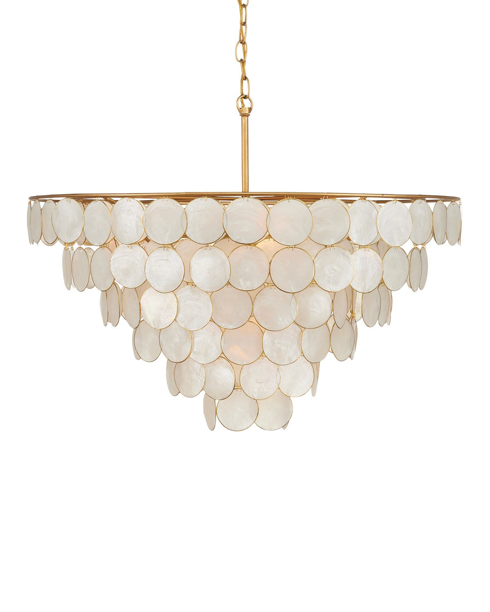 Currey and Company - Five Light Semi-Flush Mount - Bon Vivant Collection - Natural/Contemporary Gold- Union Lighting Luminaires Decor