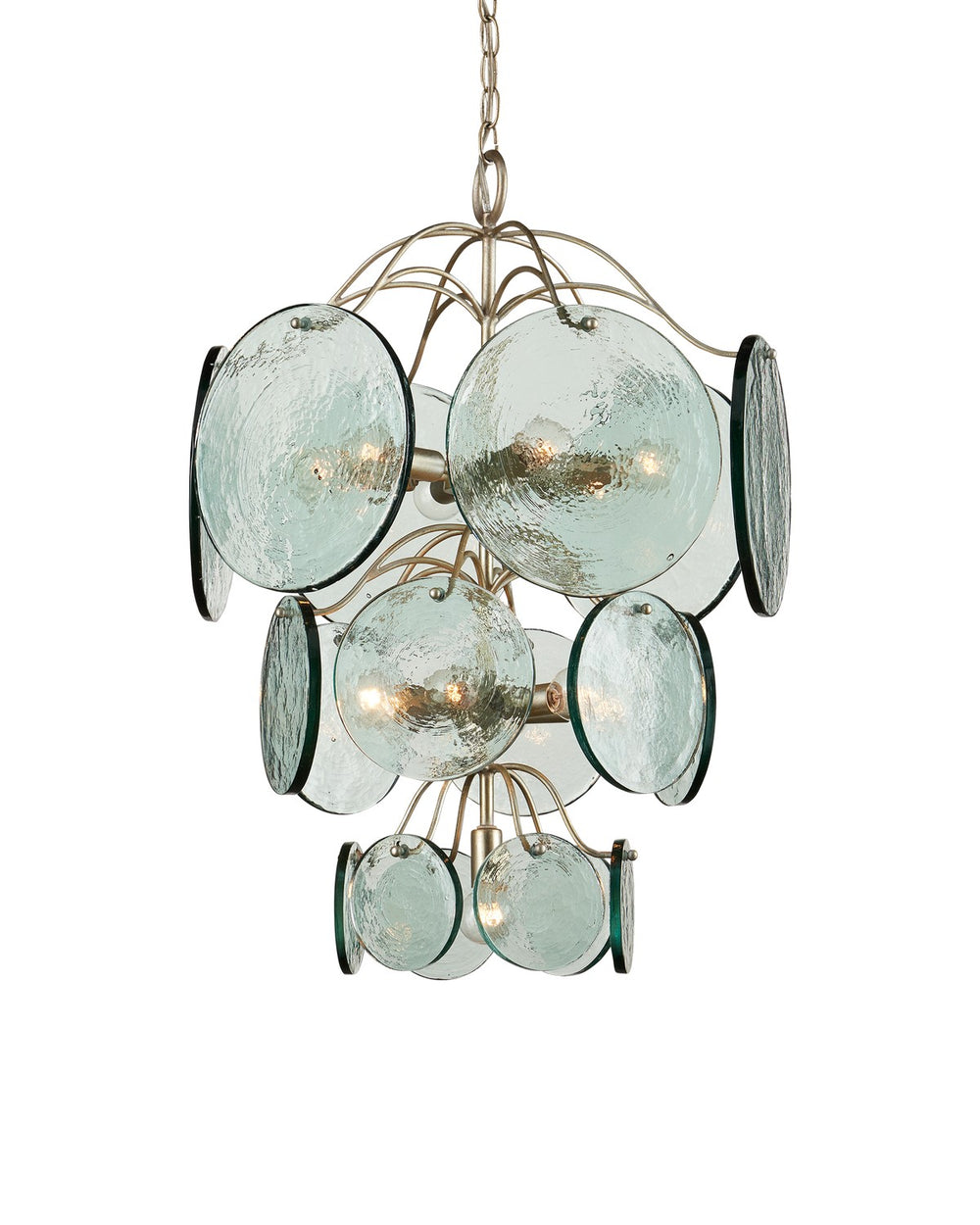 Currey and Company - 13 Light Chandelier - Rovigo Chandelier - Clear/Silver Leaf- Union Lighting Luminaires Decor