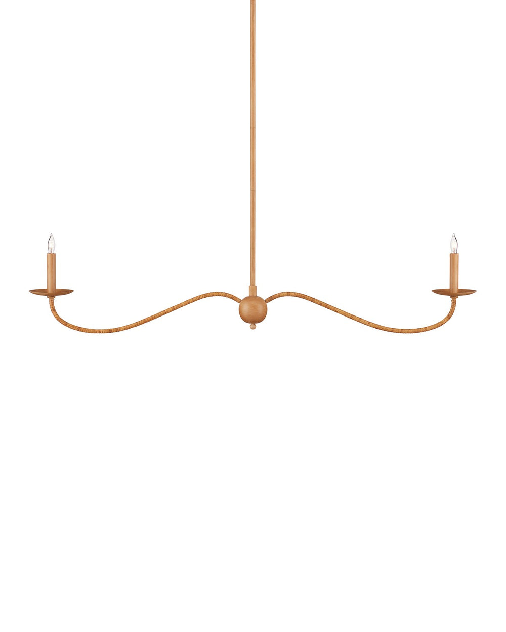 Currey and Company - Two Light Chandelier - Saxon - Natural/Saddle Tan- Union Lighting Luminaires Decor