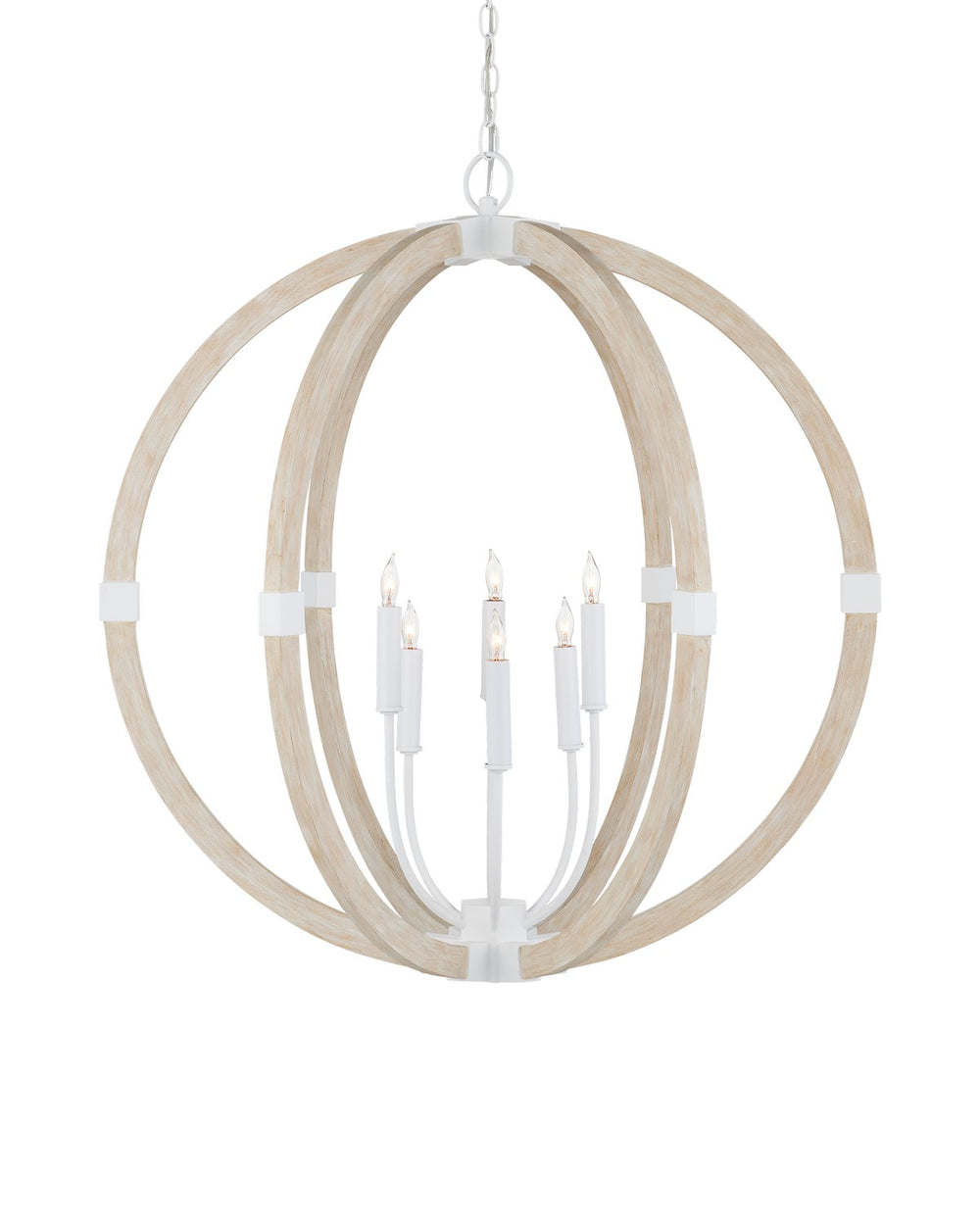 Currey and Company - Six Light Chandelier - Bastian - Sandstone/Sugar White- Union Lighting Luminaires Decor