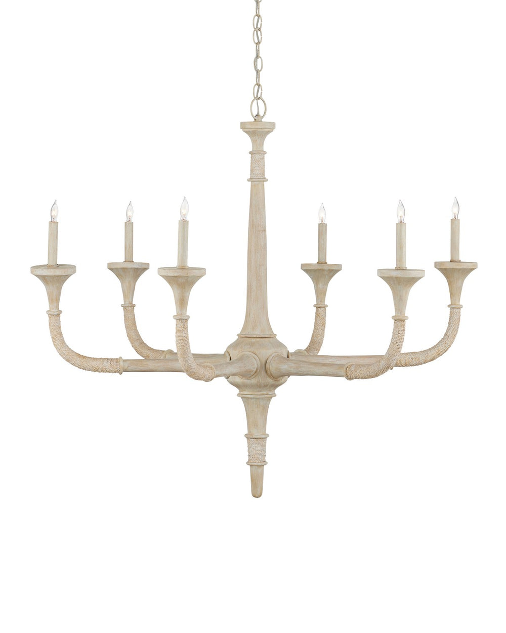 Currey and Company - Six Light Chandelier - Aleister - Sandstone- Union Lighting Luminaires Decor