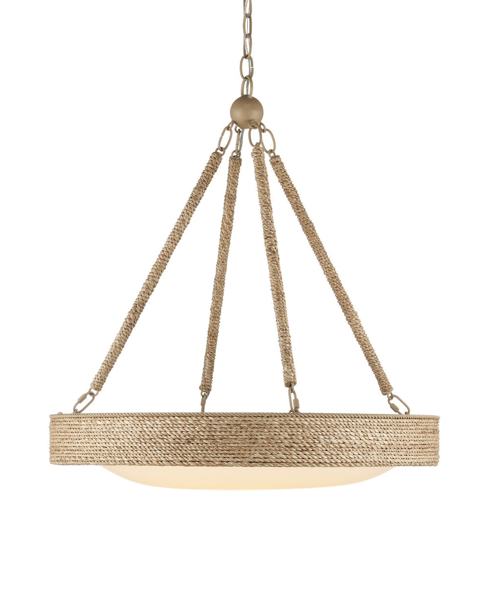 Currey and Company - One Light Chandelier - Hopscotch - Natural/Frosted White/Beige/Sugar White- Union Lighting Luminaires Decor