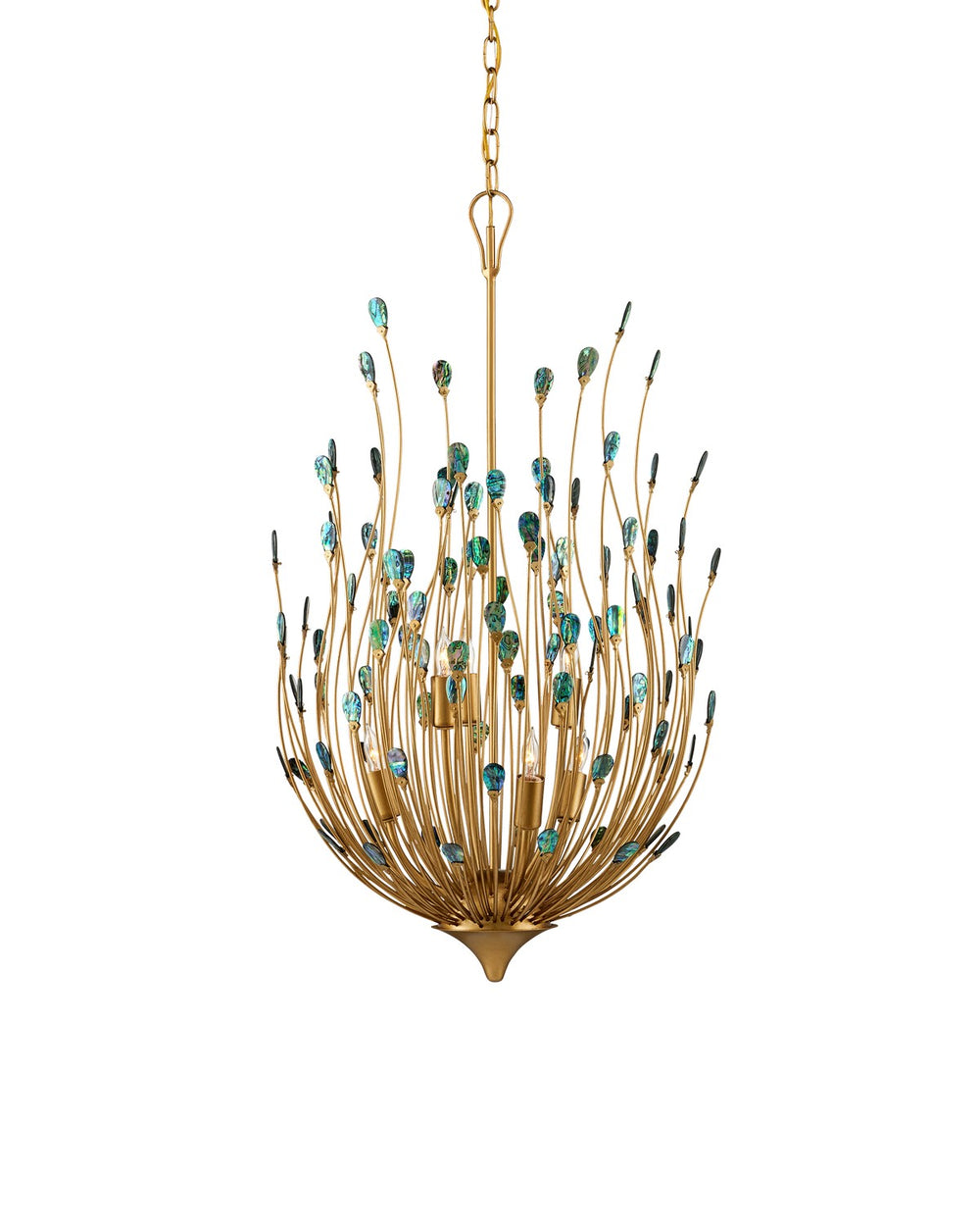 Currey and Company - Six Light Chandelier - Delphos - Contemporary Gold/Natural- Union Lighting Luminaires Decor