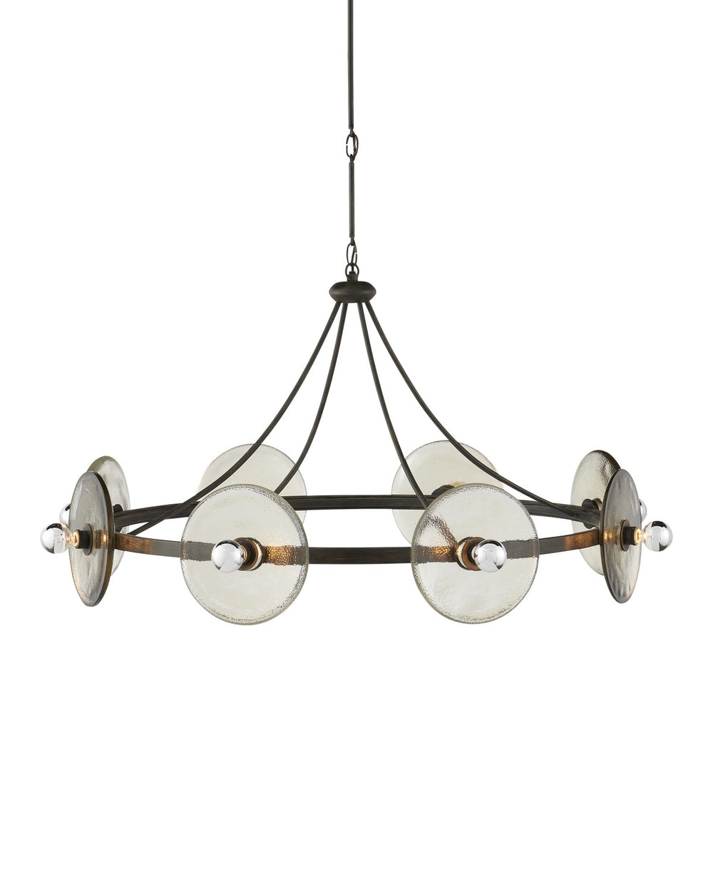 Currey and Company - Eight Light Chandelier - Circumstellar - Black Iron/Clear- Union Lighting Luminaires Decor