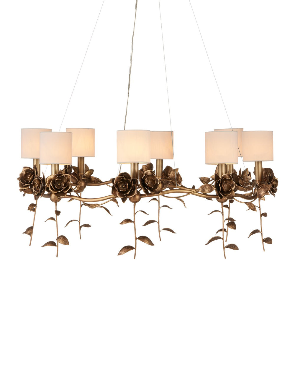 Currey and Company - Eight Light Chandelier - Rosabel Collection - Antique Brass- Union Lighting Luminaires Decor