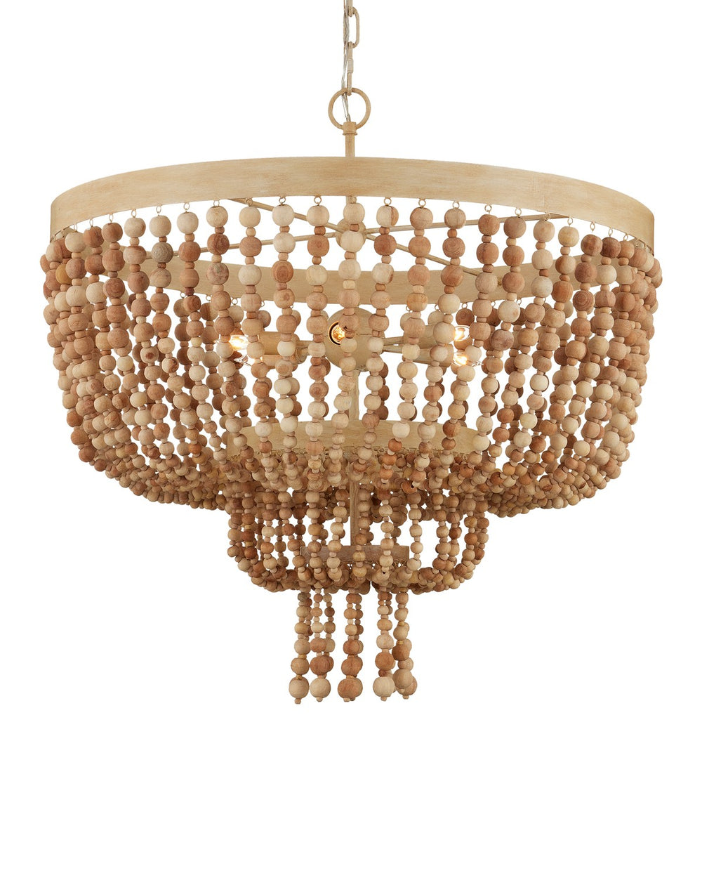 Currey and Company - Six Light Chandelier - Sabia Chandelier - Natural/Coco Cream- Union Lighting Luminaires Decor