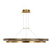 Visual Comfort Modern - LED Chandelier - Grace - Natural Brass/ Weathered Oak- Union Lighting Luminaires Decor