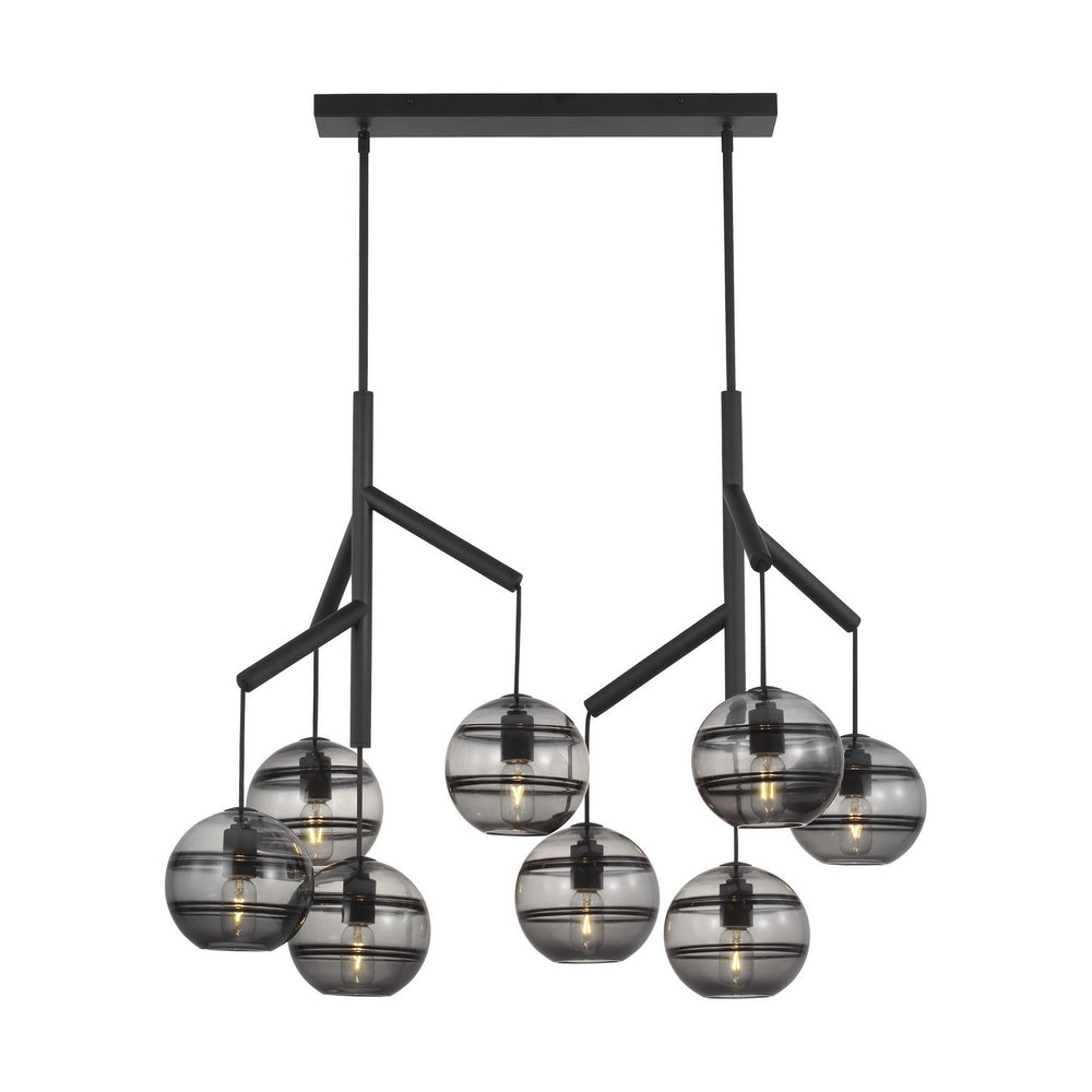 Visual Comfort Modern - Eight Light Chandelier - Sedona - Nightshade Black- Union Lighting Luminaires Decor