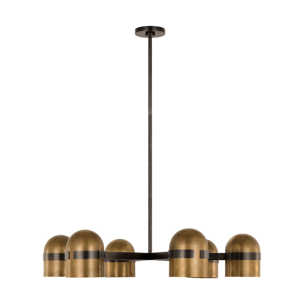 Visual Comfort Modern - LED Chandelier - Octavia - Blackened Bronze/Bright Worn Brass- Union Lighting Luminaires Decor