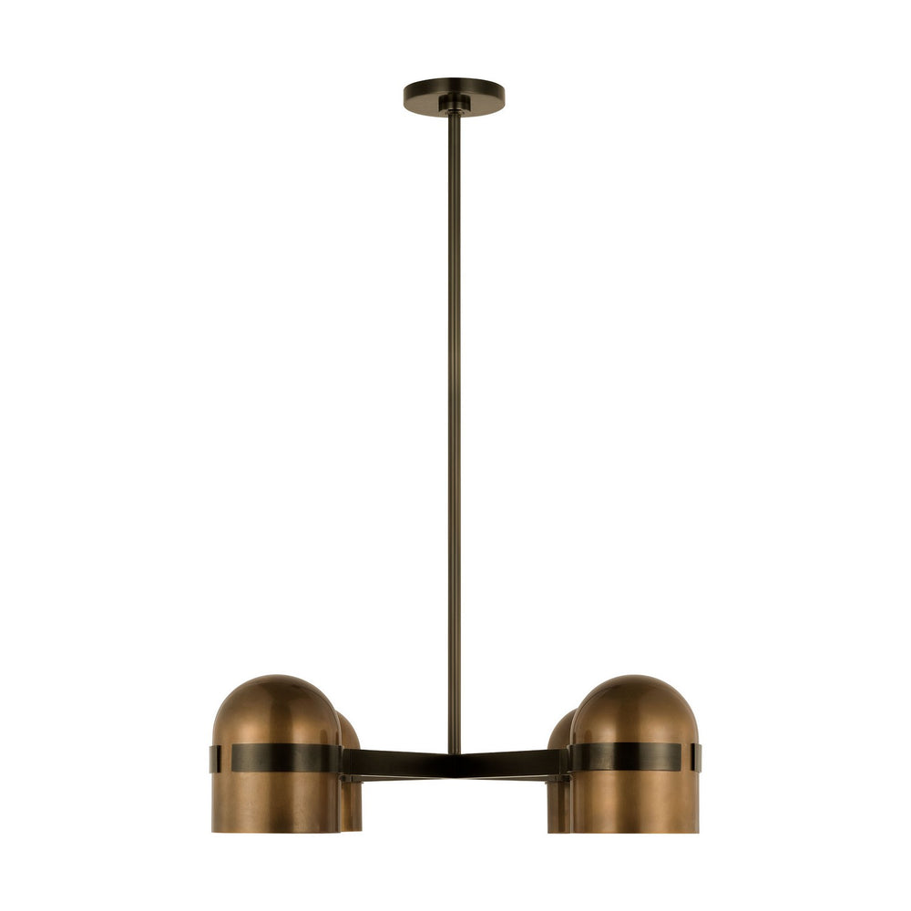 Visual Comfort Modern - LED Chandelier - Octavia - Blackened Bronze/Bright Worn Brass- Union Lighting Luminaires Decor