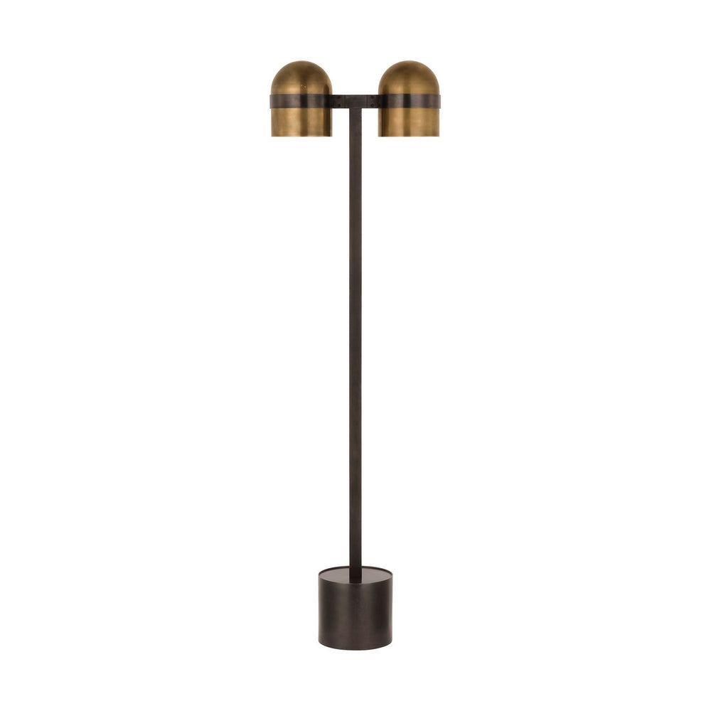 Visual Comfort Modern - LED Floor Lamp - Octavia - Blackened Bronze/Bright Worn Brass- Union Lighting Luminaires Decor