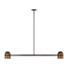 Visual Comfort Modern - LED Linear Chandelier - Octavia - Blackened Bronze/Bright Worn Brass- Union Lighting Luminaires Decor