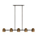 Visual Comfort Modern - LED Linear Chandelier - Octavia - Blackened Bronze/Bright Worn Brass- Union Lighting Luminaires Decor