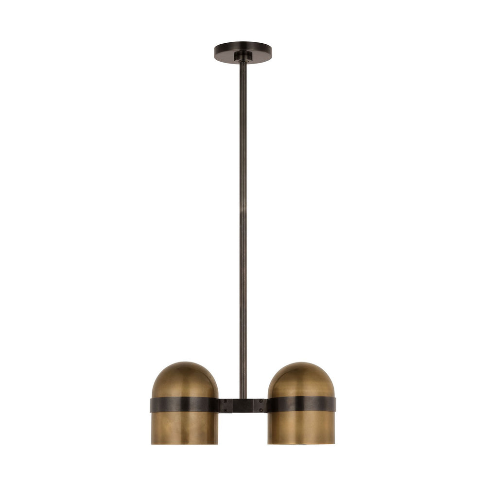 Visual Comfort Modern - LED Pendant - Octavia - Blackened Bronze/Bright Worn Brass- Union Lighting Luminaires Decor