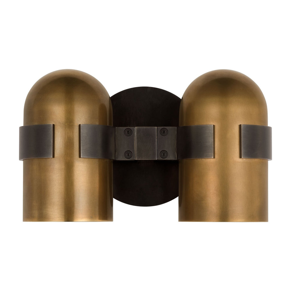 Visual Comfort Modern - LED Wall Sconce - Octavia - Blackened Bronze/Bright Worn Brass- Union Lighting Luminaires Decor