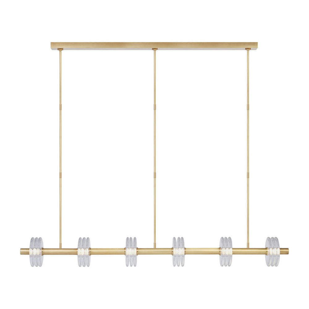 Visual Comfort Modern - LED Linear Chandelier - Laurel - Natural Brass- Union Lighting Luminaires Decor