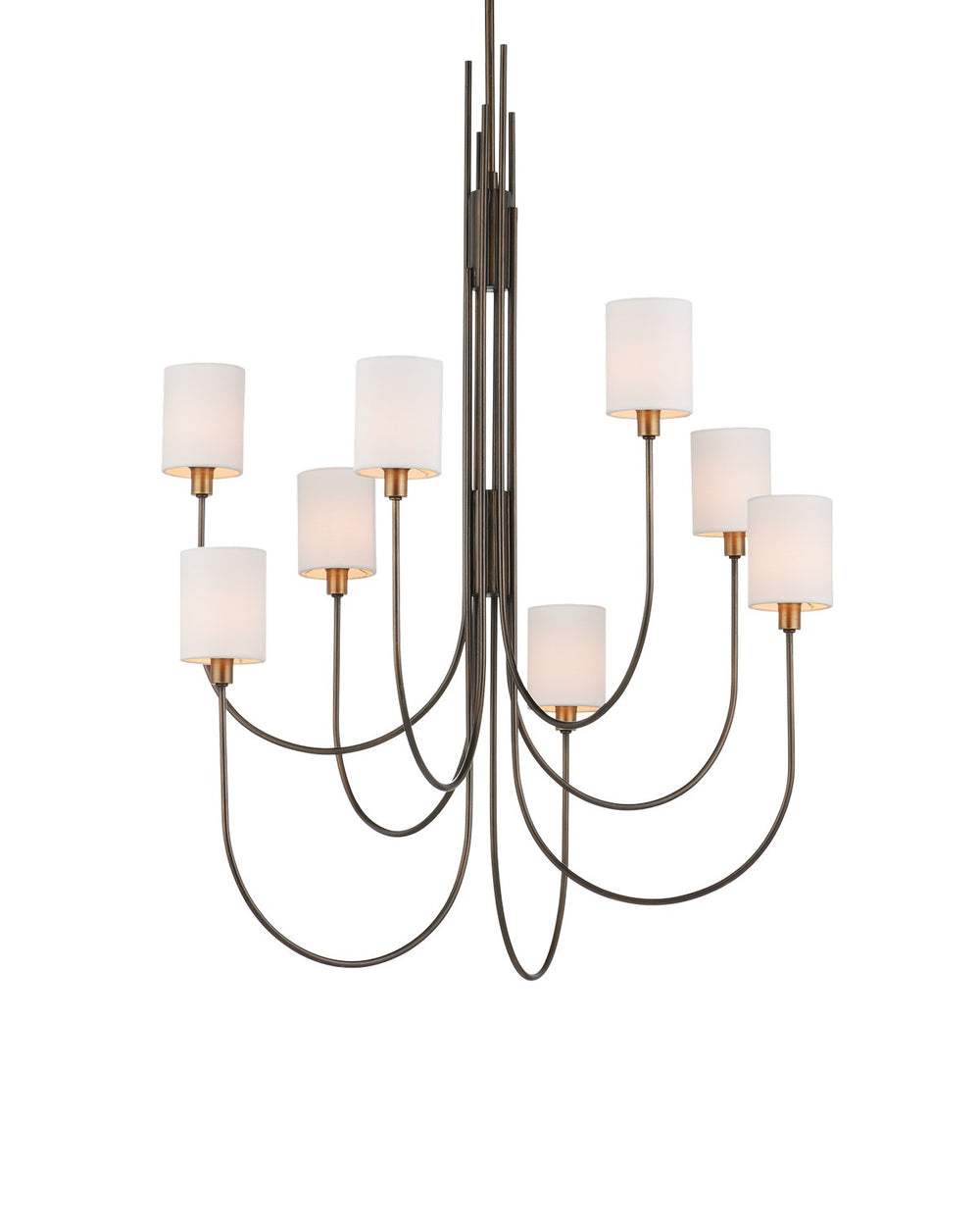 Currey and Company - Eight Light Chandelier - Archetype - Statuary Bronze/Antique Brass- Union Lighting Luminaires Decor