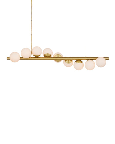 Currey and Company - Nine Light Chandelier - Barcarolle - Brushed Brass/White- Union Lighting Luminaires Decor