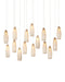 Currey and Company - 15 Light Pendant - Parish Collection - White/Antique Brass- Union Lighting Luminaires Decor
