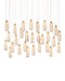 Currey and Company - 30 Light Pendant - Parish Collection - White/Antique Brass- Union Lighting Luminaires Decor