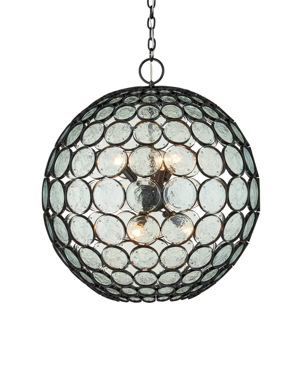 Currey and Company - Six Light Chandelier - Etude - Clear/Satin Black- Union Lighting Luminaires Decor