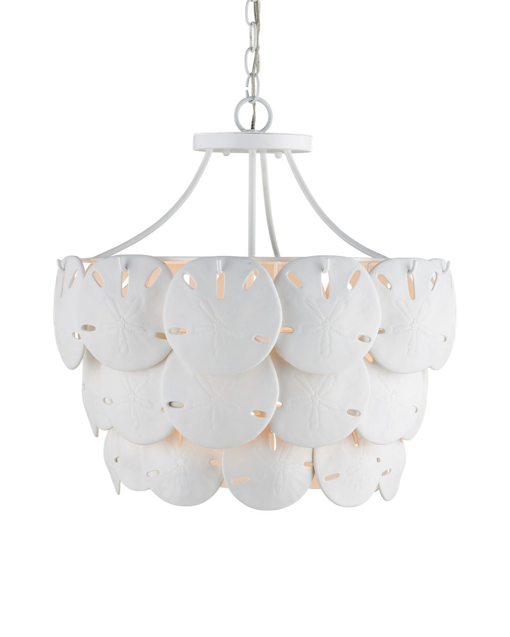 Currey and Company - Three Light Chandelier - Tulum Collection - Sugar White/White- Union Lighting Luminaires Decor