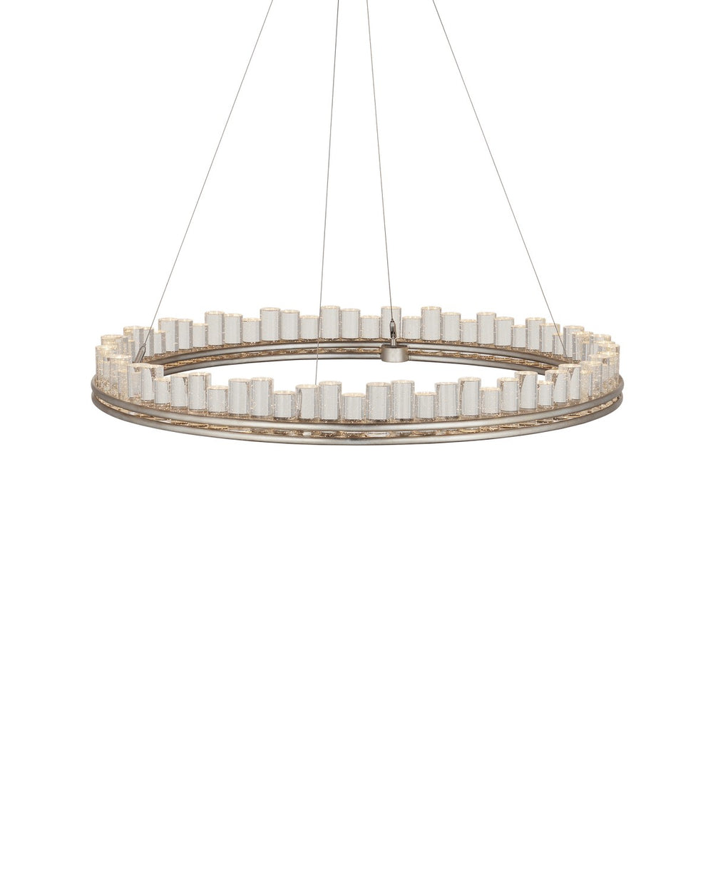 Currey and Company - One Light Chandelier - Pleiades Collection - Contemporary Silver Leaf/Contemporary Silver/Clear- Union Lighting Luminaires Decor