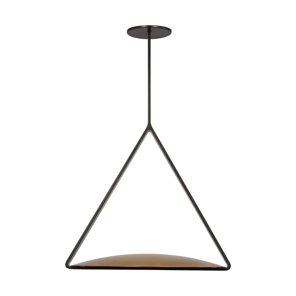 Visual Comfort Modern - LED Pendant - Cymbal - Dark Bronze/Natural Brass- Union Lighting Luminaires Decor