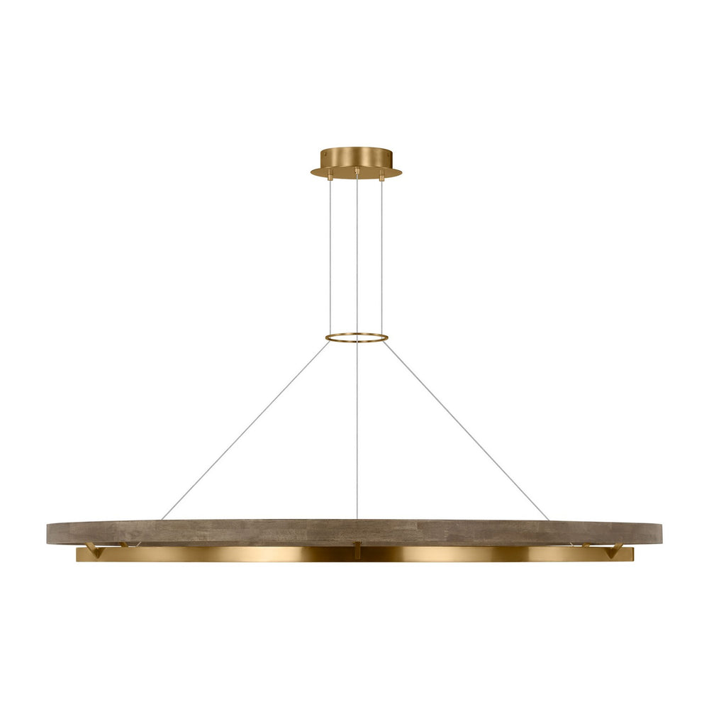 Visual Comfort Modern - LED Chandelier - Grace - Natural Brass/ Weathered Oak- Union Lighting Luminaires Decor