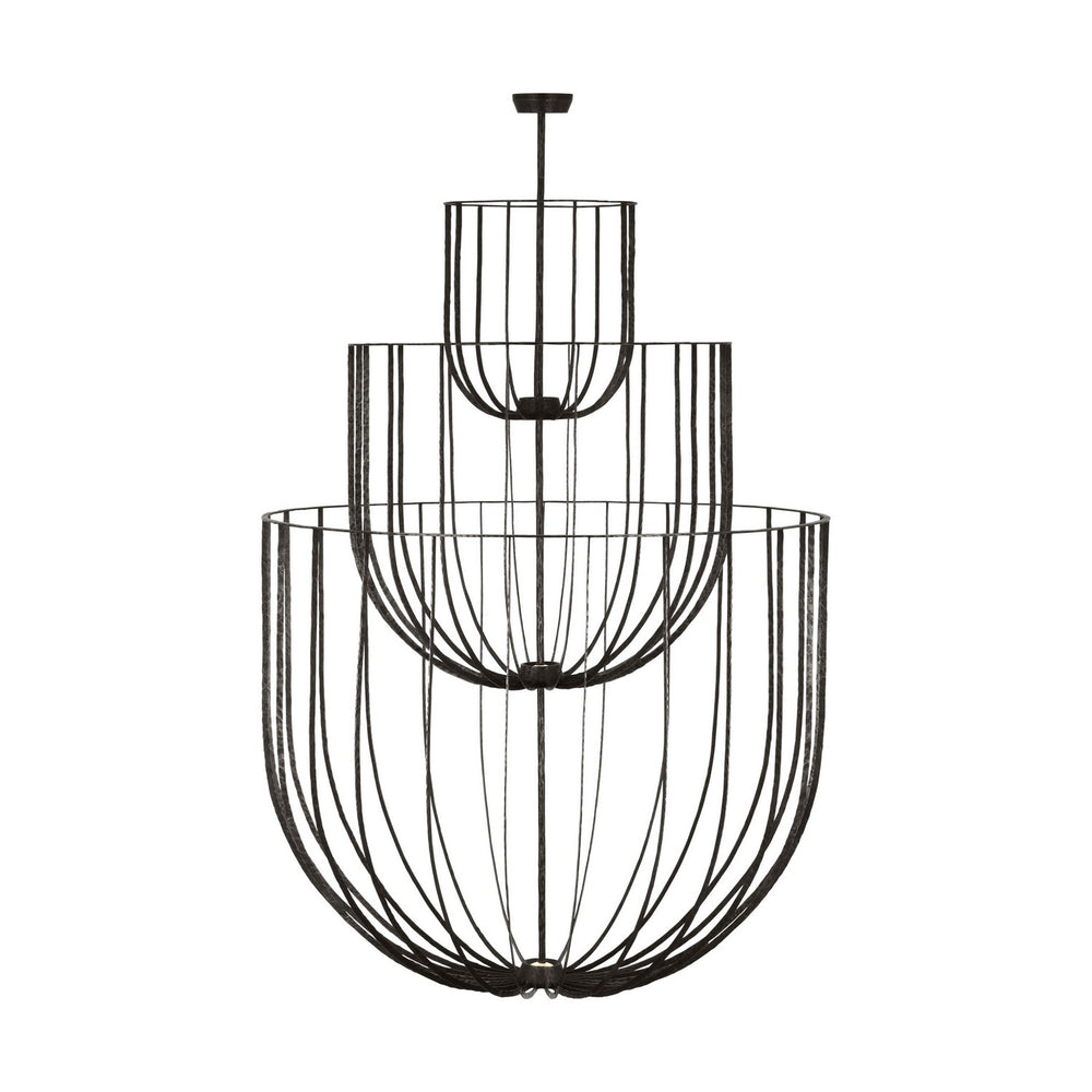 Visual Comfort Modern - LED Chandelier - Sanchi - Aged Iron- Union Lighting Luminaires Decor