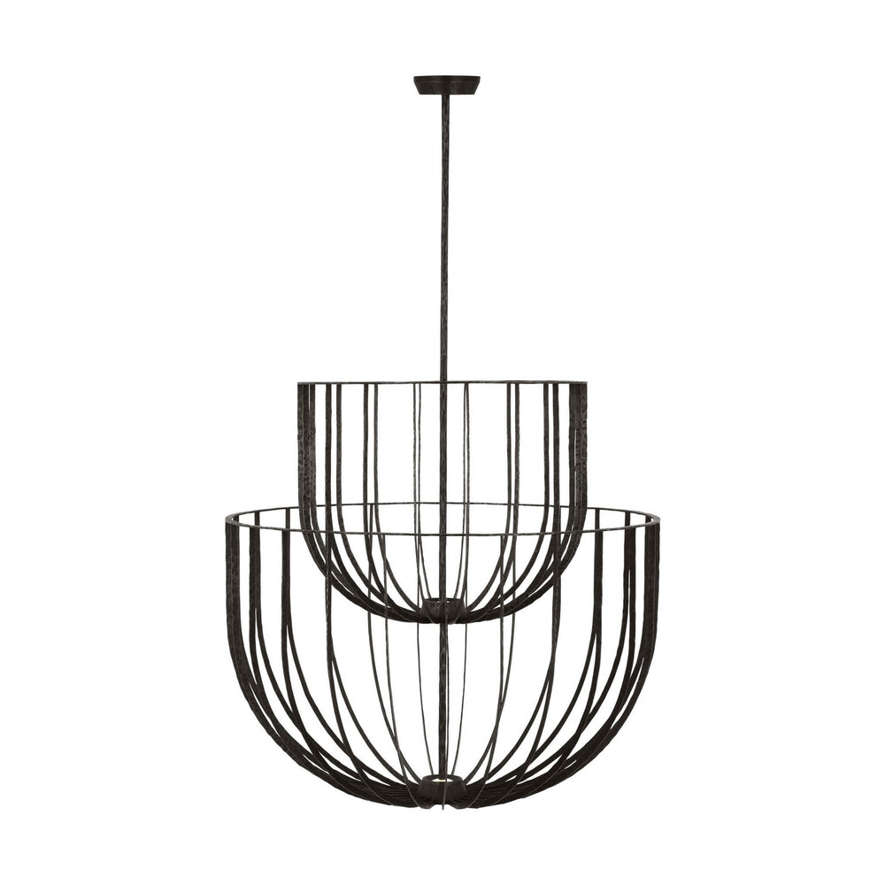 Visual Comfort Modern - LED Chandelier - Sanchi - Aged Iron- Union Lighting Luminaires Decor