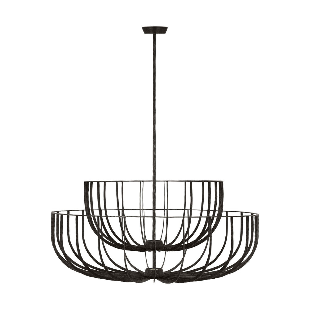 Visual Comfort Modern - LED Chandelier - Sanchi - Aged Iron- Union Lighting Luminaires Decor