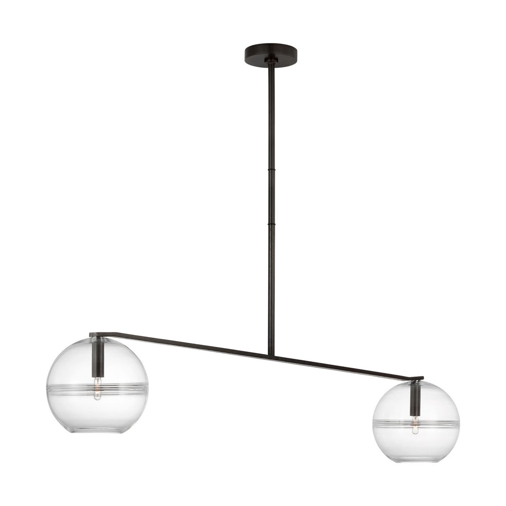 Visual Comfort Modern - Two Light Chandelier - Lowing - Blackened Forged- Union Lighting Luminaires Decor