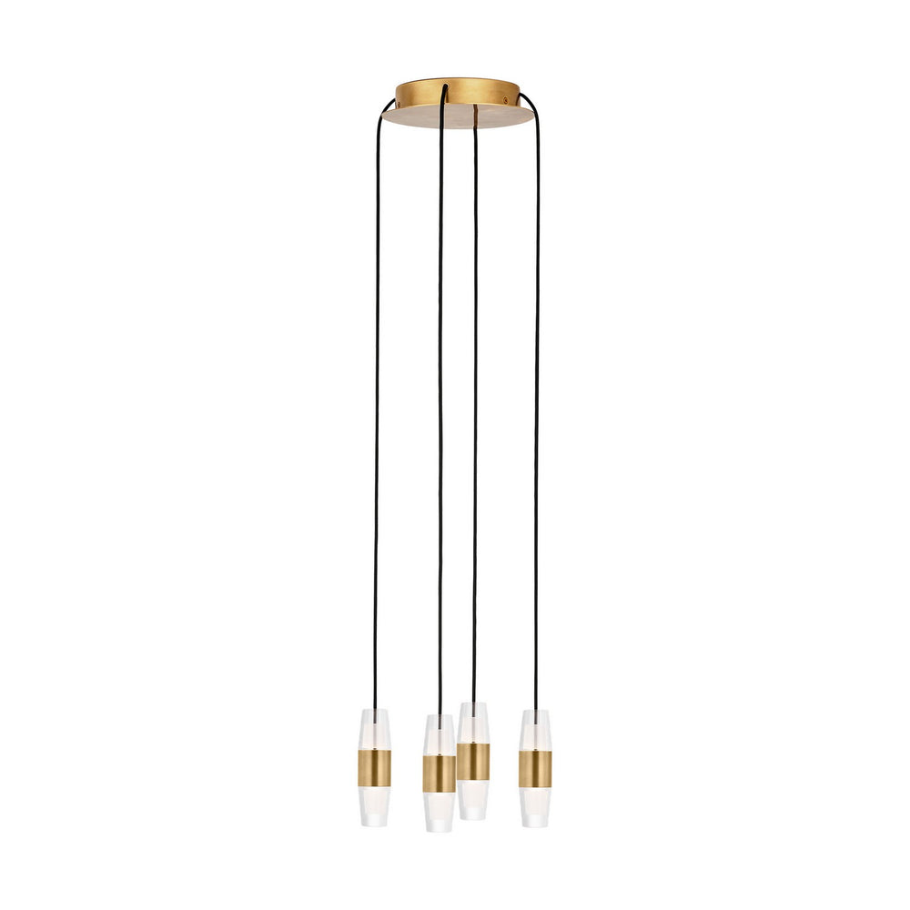 Visual Comfort Modern - LED Chandelier - Lassell - Natural Brass- Union Lighting Luminaires Decor