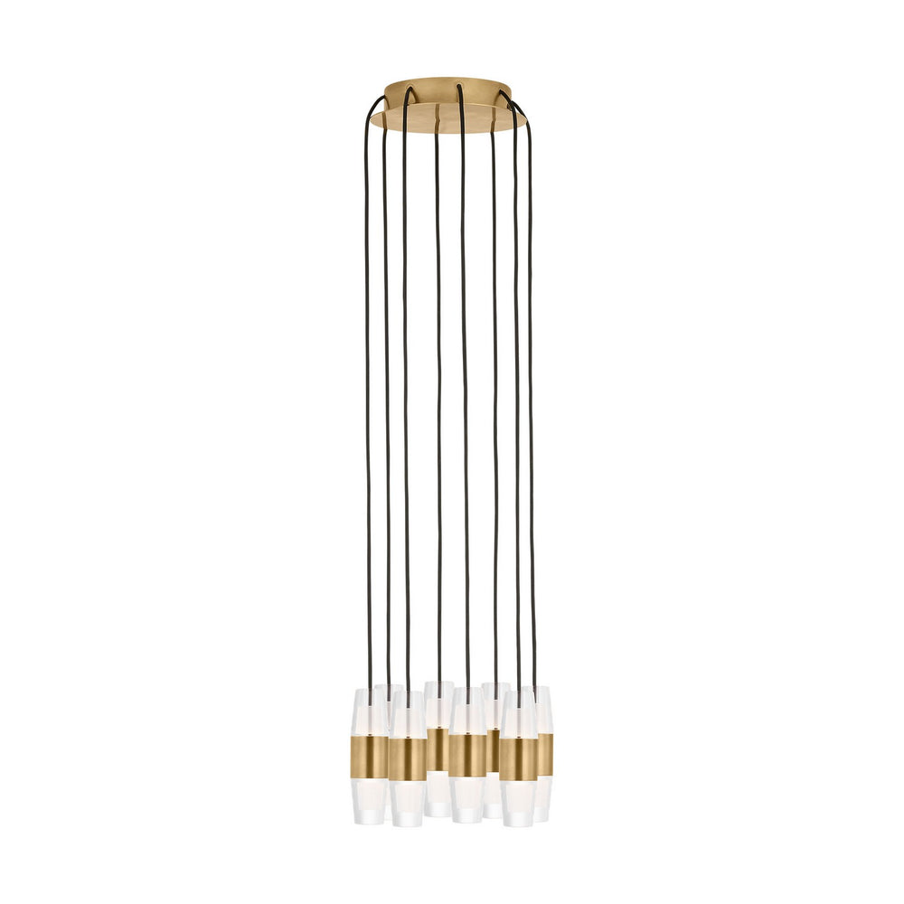 Visual Comfort Modern - LED Chandelier - Lassell - Natural Brass- Union Lighting Luminaires Decor