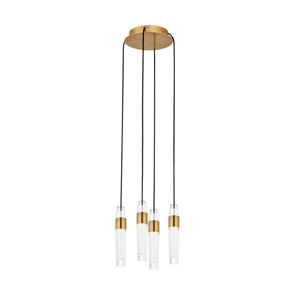Visual Comfort Modern - LED Chandelier - Lassell - Natural Brass- Union Lighting Luminaires Decor