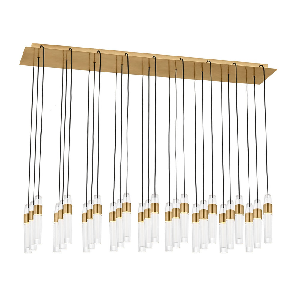 Visual Comfort Modern - LED Chandelier - Lassell - Natural Brass- Union Lighting Luminaires Decor