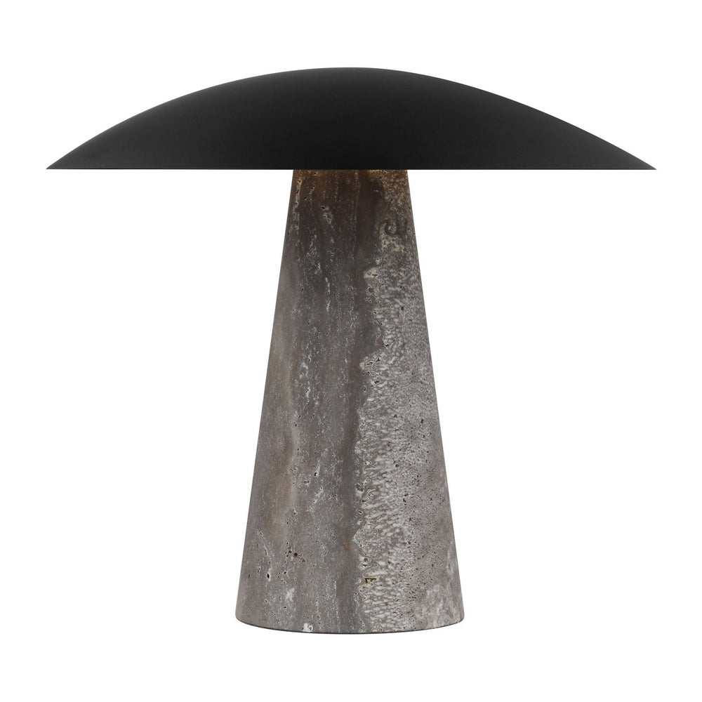 Visual Comfort Modern - LED Table Lamp - Aegis - Dark Bronze/Dark Travertine- Union Lighting Luminaires Decor