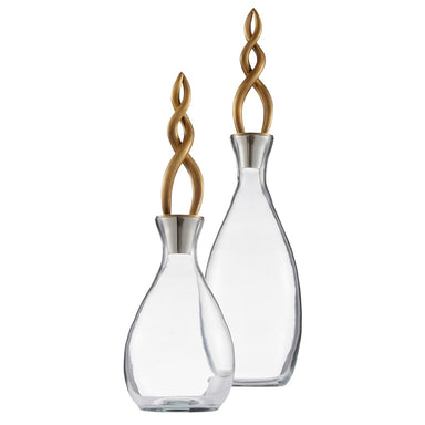 Arteriors - Decanters, Set of 2 - Elixir - Smoke/Vintage Brass- Union Lighting Luminaires Decor