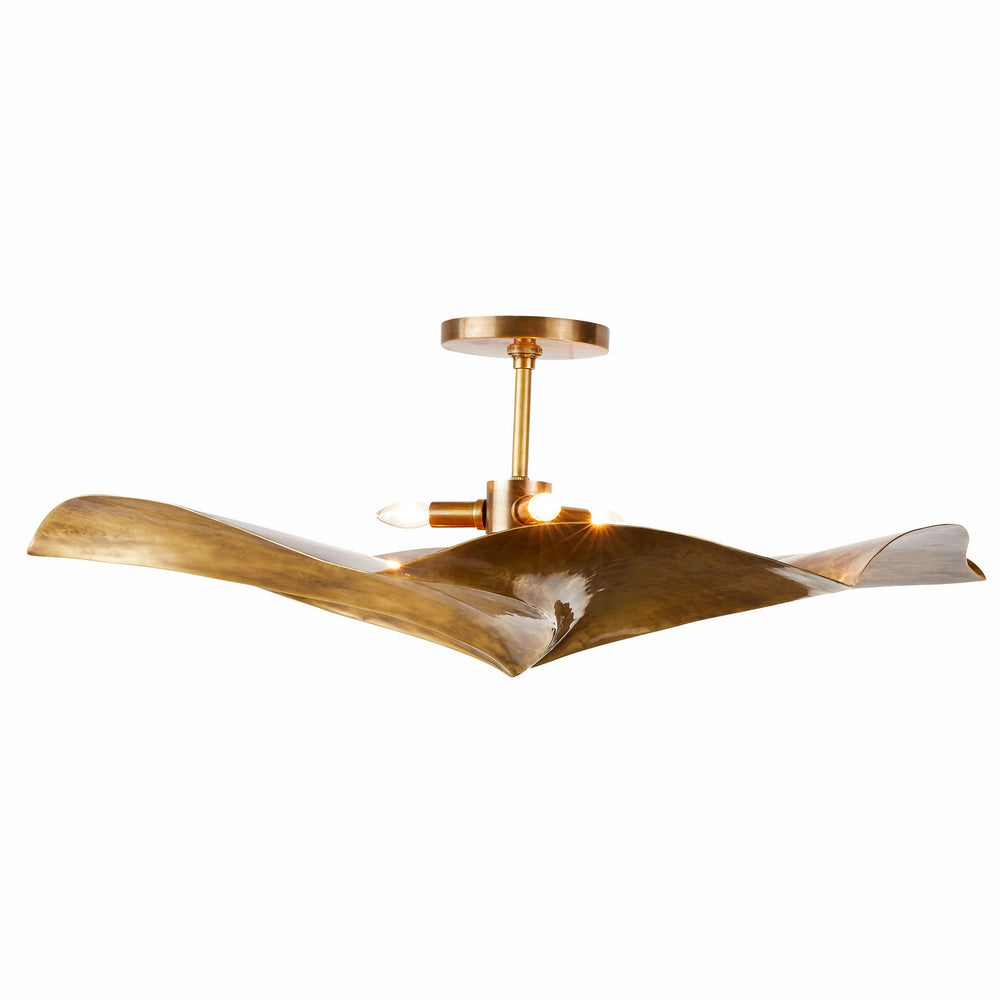 Arteriors - Three Light Flush Mount - Daniella - Vintage Brass- Union Lighting Luminaires Decor